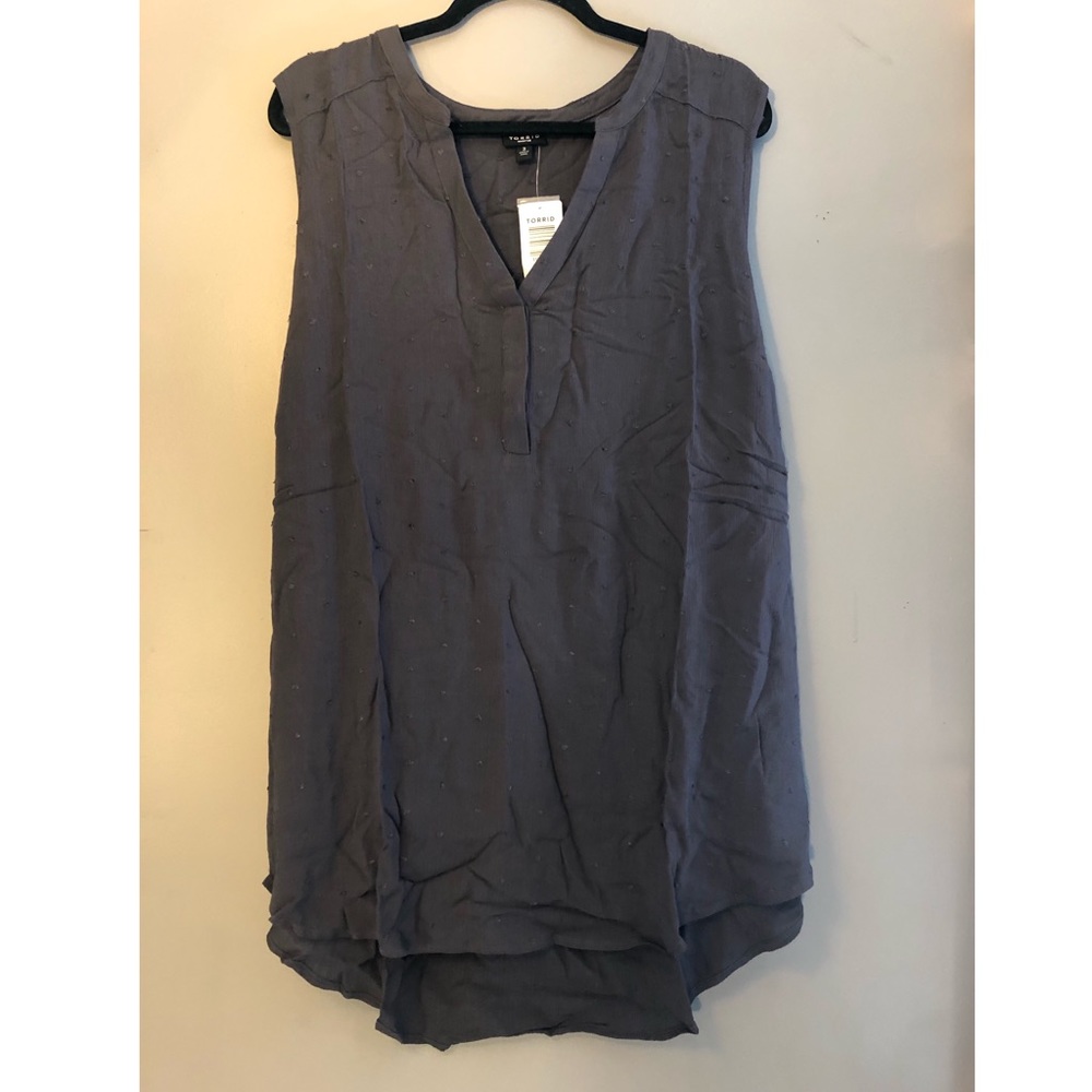 Grey Swiss Dot Tunic Tank-NWT